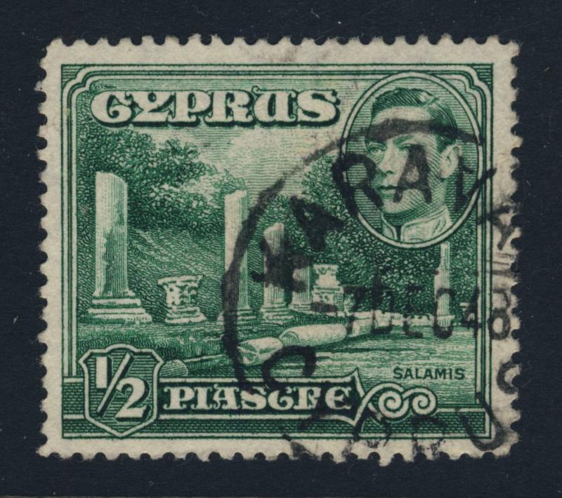 CYPRUS - 1948 - KARAVAS SINGLE CIRCLE POSTMARK ON SG152