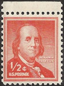 # 1030a MINT NEVER HINGED DRY PRINT BEN FRANKLIN