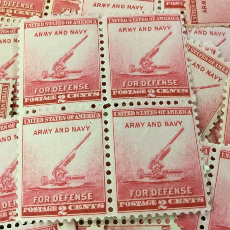 900   Defense, Anti-Aircraft Gun. 100  MNH 2c  Singles, pairs & block.  In 1940