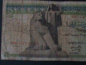 EGYPT-CENTRAL BANK OF EGYPT $25 PIASTRES-CIRCULATED-F-57 YEARS OLD-ANTIQUE