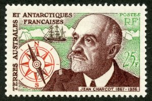 FSAT Scott 21 Unused HOG - 1961 Jean Charcot, Antarctic Explorer - SCV $24.00