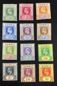 MOMEN: GAMBIA SG #45-56 1902-05 MINT OG H £280 LOT #67995