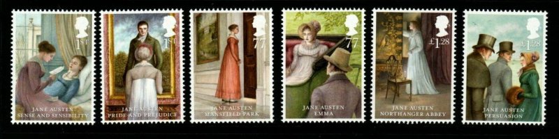 GB SG3431/6 2013 JANE AUSTEN MNH