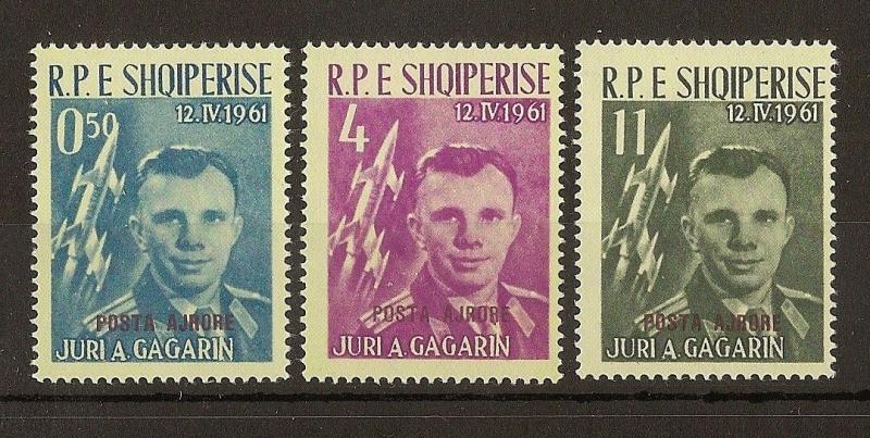 Albania 1962 Gagarin Air Opts SG691-693 MNH Cat£114