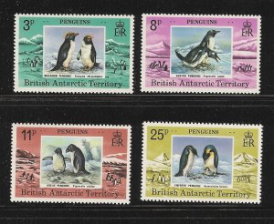British Antarctic Territory  Penguins Set  mnh S.C. 72 - 75