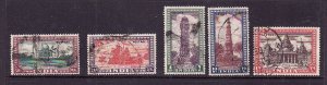 India-Sc#218-22-used top values of set-Temples-1949-