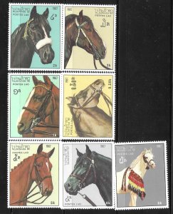 Laos 1987 Horses Sc 813-819 MNH A92