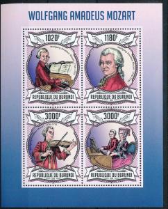 BURUNDI 2013 SHEET bur13125a MOZART COMPOSITEURS COMPOSERS 