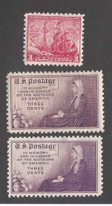 736-738 Mint,OG,LH... SCV $0.80