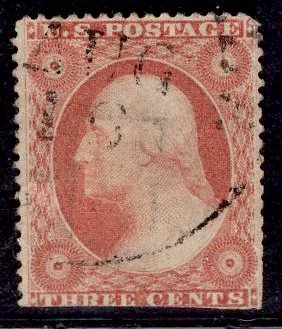 US Stamp #26 3c Washington USED SCV $10.00