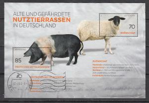 Germany MI# BL81  2016 Farm Animals S/S used