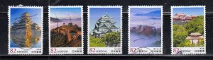 Japan 2014 Sc#3777-3781 Japanese Castle Series 3 Used