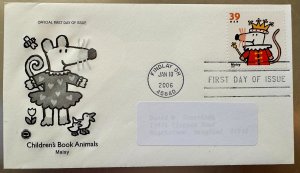 US Children's Book Animals set of 4 FDC's 2006 PCS