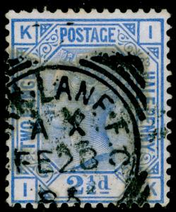 SG157, 2½d blue PLATE 23, USED. Cat £35. IK