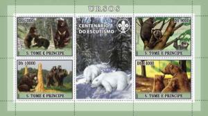 SAO TOME E PRINCIPE 2007 SHEET BEARS WILDLIFE st7201a