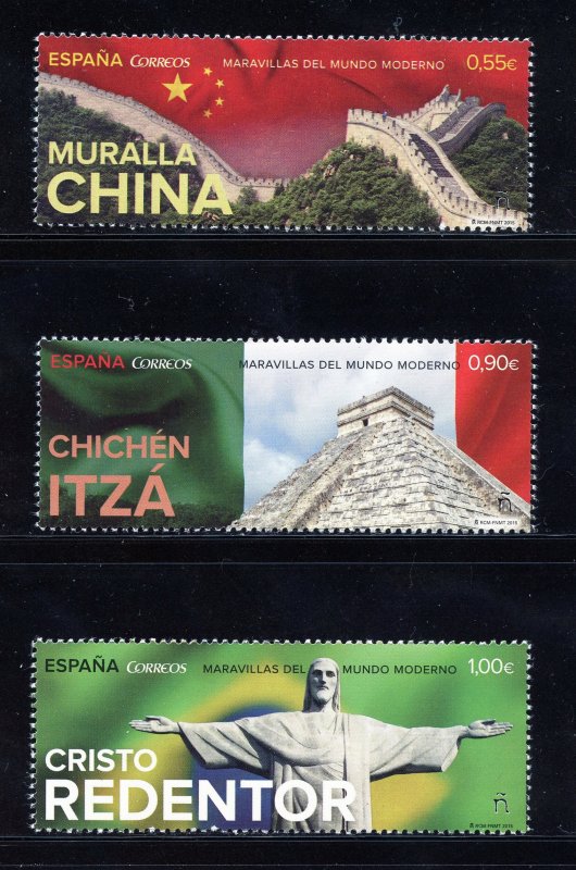 Spain 4070-72 MNH, Modern Wonders of the World Set from 2015.