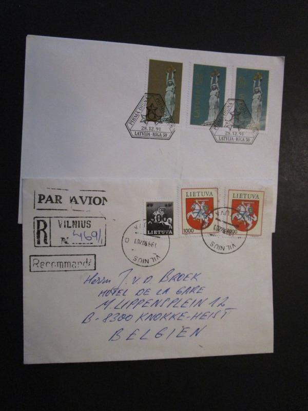 Latvia 5 First Day Covers / Light Corner Creases from Mounting (I) - M21