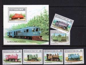 Chad Scott 825-831 MNH! Trains Complete Set!