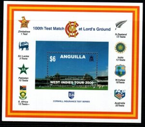 ANGUILLA SGMS1063 2000 WEST INDIES CRICKET TOUR MNH