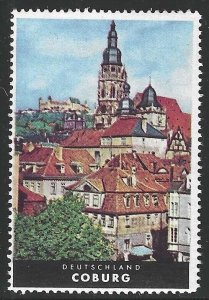 Coburg, Germany, German Tourism Poster Stamp, Cinderella Label, N.H.