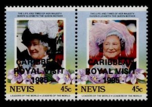 Nevis 450 MNH Queen Mother, Flowers, Caribbean Royal Visit o/p