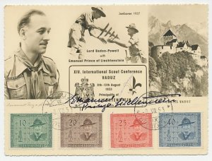 Maximum card Liechtenstein 1953 Lord Baden Powell - International Scout Conferen