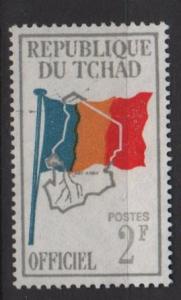 Chad 1966 - Scott o2 used - 2 fr, Flag & map