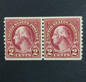 US #599A COIL PAIR MINT OG NH $475 LOT #5644