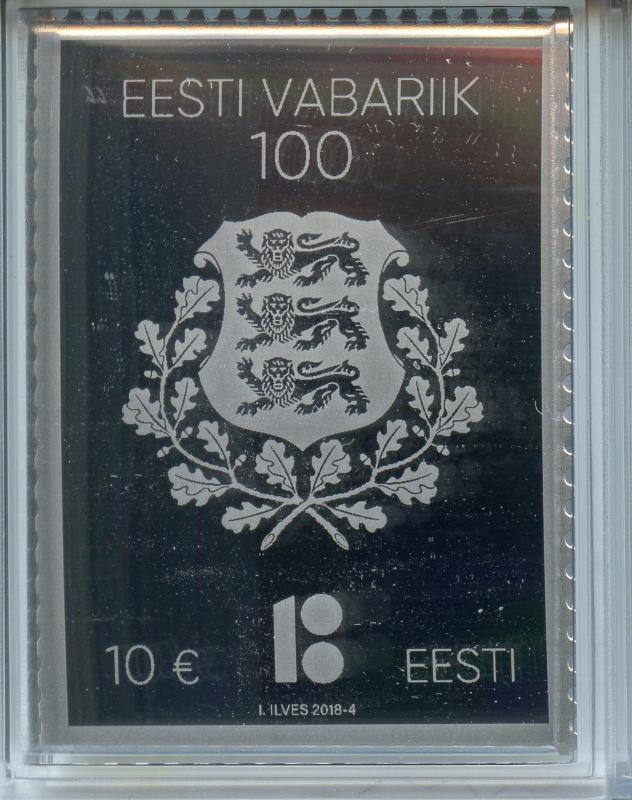 Estonia 2018 MNH Republic of Estonia Centenary 1v Silver Stamp Stamps