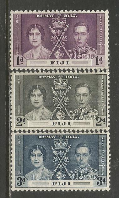 Fiji   #114-16  MH  (1937)  c.v. $1.35