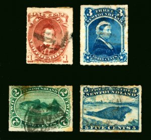 Newfoundland #37-#40 1876-1879 1c-5c Very Fine Used Rouletted Set