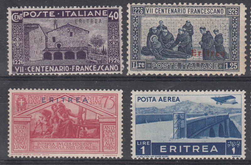 Eritrea 4 Diff MH VF 1930-31 SCV $7.65