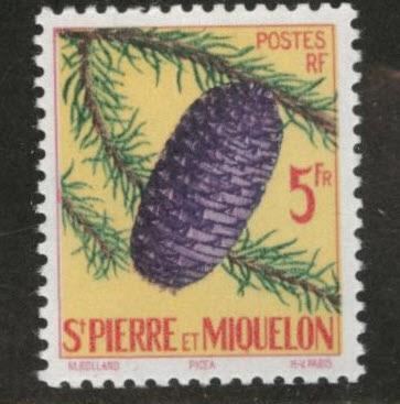 St. Pierre & Miquelon Scott 357 MNH** 1959 pine cone