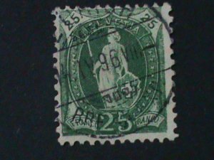 ​SWITZERLAND 1882- SC#83-HELVETIA-LARGE NUMERAL FANCY CANCEL VF 142 YEARS OLD