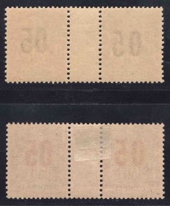 MOMEN: FRENCH COLONIES MOHELI SC #18b,19b GUTTER PAIRS MINT OG LH LOT #66032