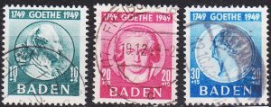 GERMANY Alliiert Franz. Zone [Baden] MiNr 0047-49 ( O/used ) [01] geprüft