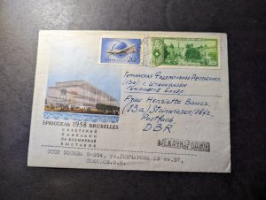 1958 Russia USSR Cover Brussels Belgium to Steinwiesen Germany