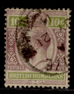 BRITISH HONDURAS GV SG105a, 10c dull purple & bright green, USED. Cat £25.