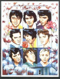 PALAU - 1995 - Elvis, 60th Birth Anniv - Perf 9v Sheet - Mint Never Hinged