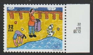 SC# 2954 - (32c) - Earth Day - Beach Clean-up, MNH single