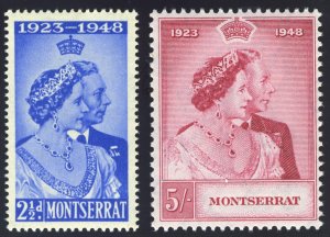 Montserrat 1948 KGVI Silver Wedding set complete MNH. SG 115-116. Sc 106-107.