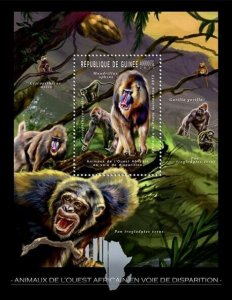 Guinea 2012 - Endangered Animals of West Africa, Animals. Mi 9189/Bl.2078