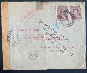 1941 Lorenzo Argentina Dual Censored Cover To Argentinian Soldier French Legion