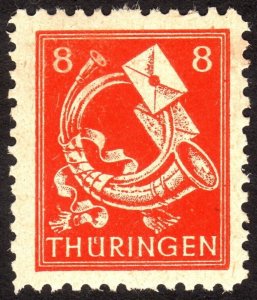 1945, Germany, Soviet Occupation of Thuringia 8pfg, MH, Sc 16N5