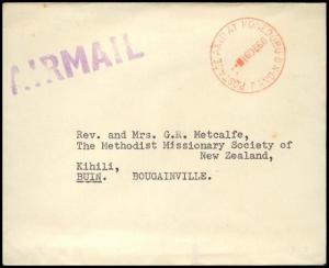 PAPUA NEW GUINEA 1960 cover POSTAGE PAID AT KONEDOBU cds in red............91274