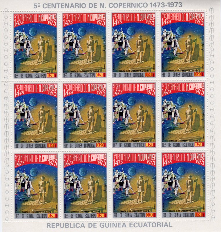 Equatorial Guinea 1974 Mi#329/335 COPERNICUS-SPACE 7 Mini-Sheetlets PERF.MNH