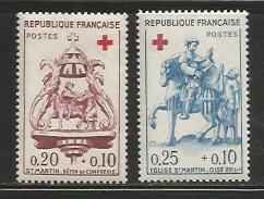 France MNH sc# B347-B348 Red Cross Horse 2014CV $6.50