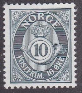 Norway # 307, Post Horn & Numeral, NH