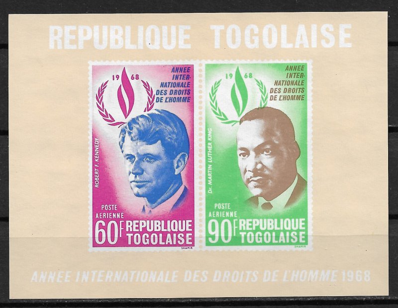1969 Togo C103a Civil Rights Years MNH Imperf. S/S