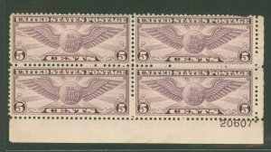 United States #C16 Unused Plate Block